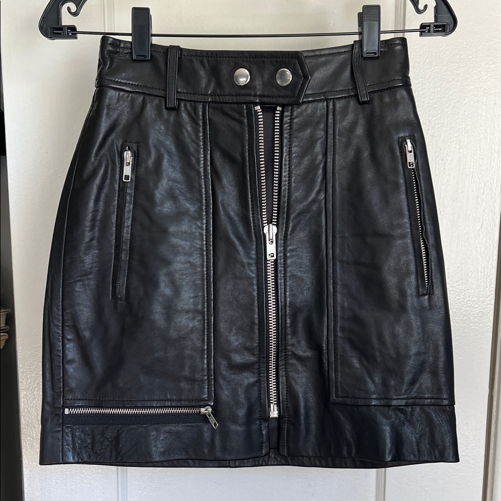Isabel Marant Black Leather Mini Skirt